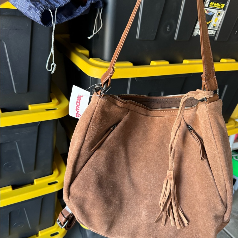 Suede hobo bag